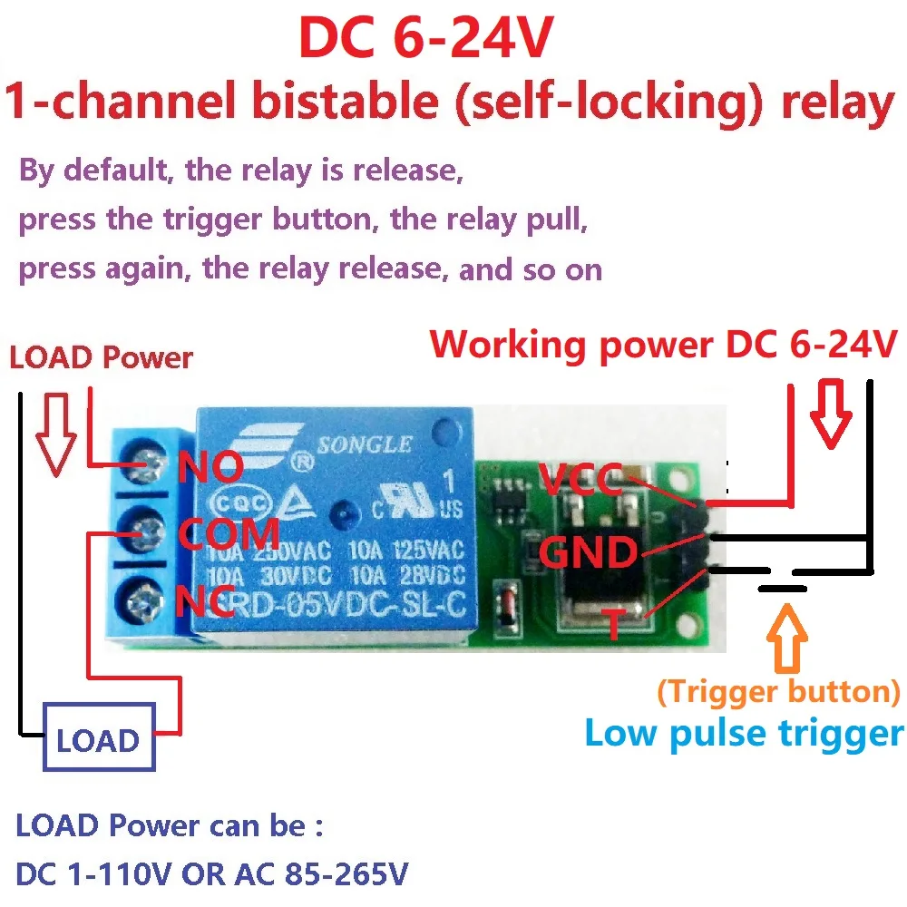 DC 6V 9V 12V 24V Flip-Flop Lat - огляд і ціна Shelly Relay Module